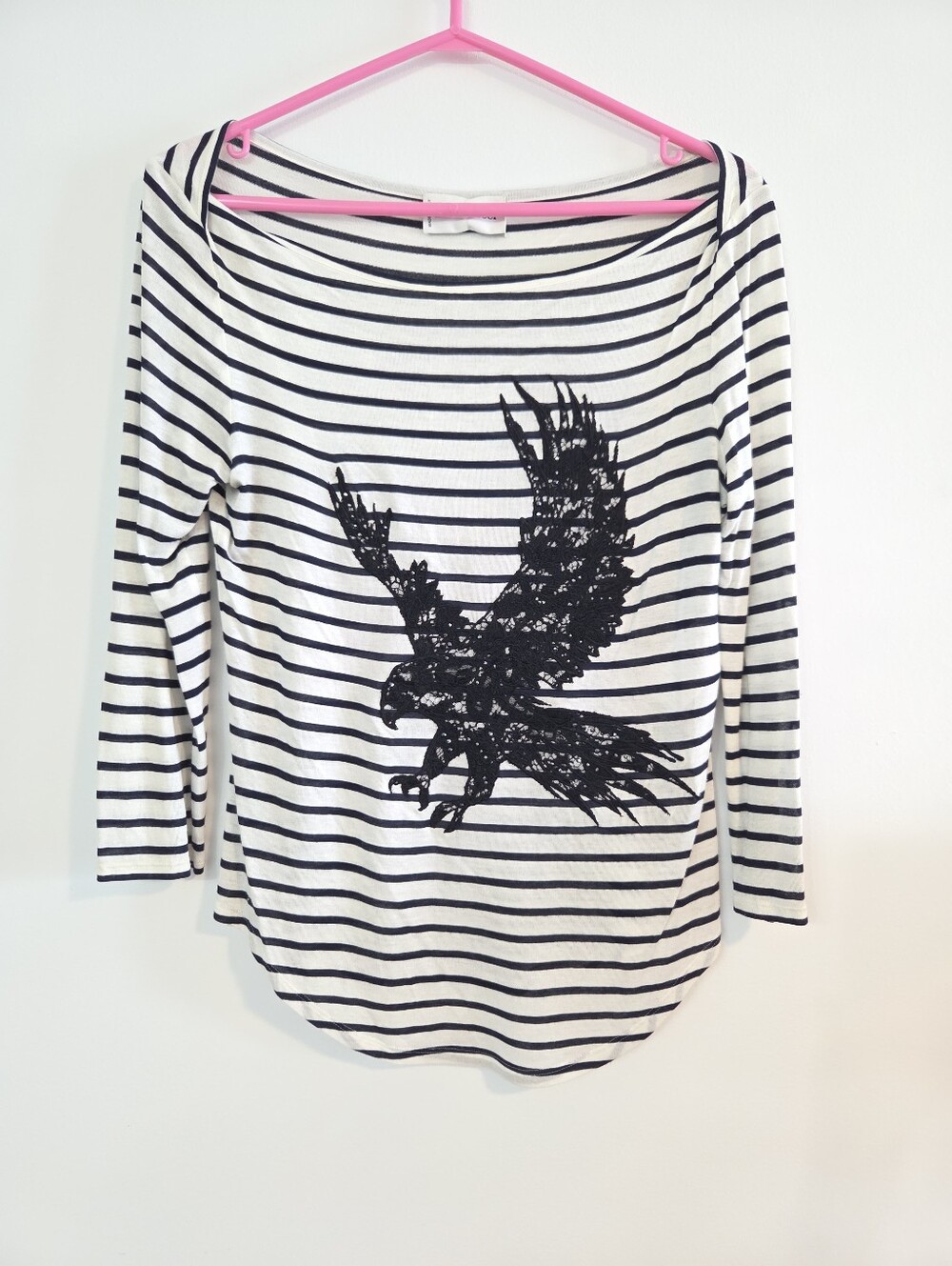 Pucci eagle embrodered striped Tshirt Sz 10